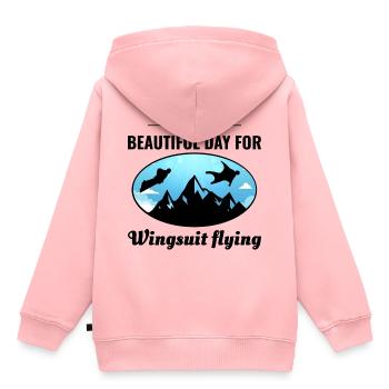Wingsuit fliegen Base Jumping Fallschirmspringen Wingsuiting - Kinder Premium Organic Hoodie - Rosa - Hinten - AI Model Kid Female (0cm)
