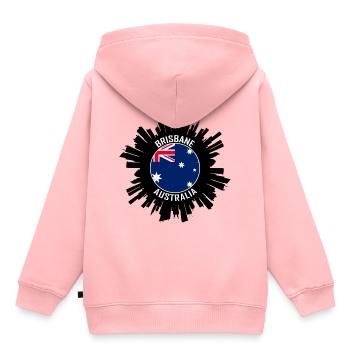 Brisbane Skyline Australien Flagge Reise Souvenir - Kinder Premium Organic Hoodie - Rosa - Hinten - AI Model Kid Female (0cm)