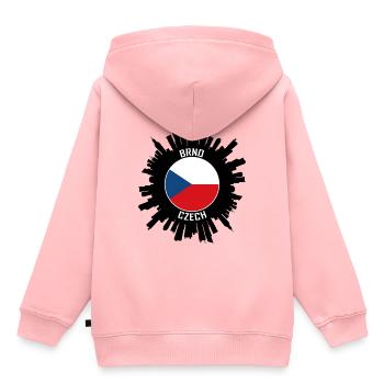Brünn Skyline Tschechische Flagge Reise Souvenir - Kinder Premium Organic Hoodie - Rosa - Hinten - AI Model Kid Female (0cm)
