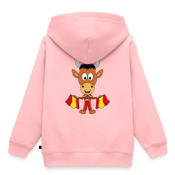 TORERO - STIER - SPANIEN - TIER - Kinder Premium Organic Hoodie - Rosa - Hinten - AI Model Kid Female (0cm)