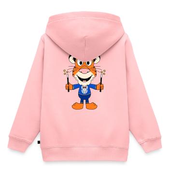 ZAUBERER - TIGER - ZAUBERN - ZAUBEREI - TIER - Kinder Premium Organic Hoodie - Rosa - Hinten - AI Model Kid Female (0cm)