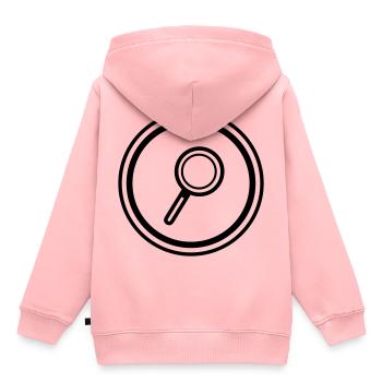 Lupe Symbol - Kinder Premium Organic Hoodie - Rosa - Hinten - AI Model Kid Female (0cm)