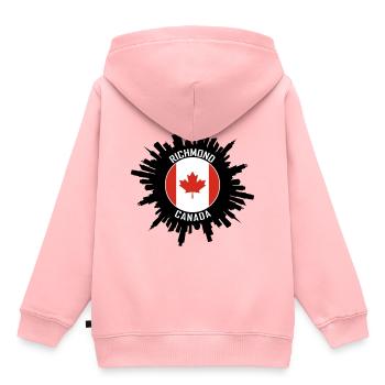 Souvenir de voyage du drapeau canadien de Richmond Skyline - Sweat Premium à capuche enfant bio - rose - Dos - AI Model Kid Female (0cm)