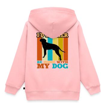 Braque Saint Germain Dog Silhouette Retro Coucher de soleil - Sweat Premium à capuche enfant bio - rose - Dos - AI Model Kid Female (0cm)
