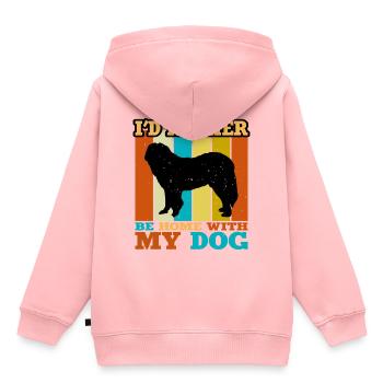 Chien de berger du Caucase Silhouette Rétro Coucher de soleil - Sweat Premium à capuche enfant bio - rose - Dos - AI Model Kid Female (0cm)