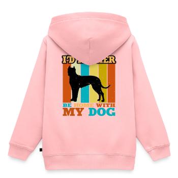 Cordoba Fighting Dog Lover Silhouette Retro Sunset - Sweat Premium à capuche enfant bio - rose - Dos - AI Model Kid Female (0cm)