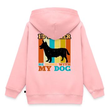Lancashire Heeler Hund Liebe Silhouette Retro Sonnenuntergang - Kinder Premium Organic Hoodie - Rosa - Hinten - AI Model Kid Female (0cm)