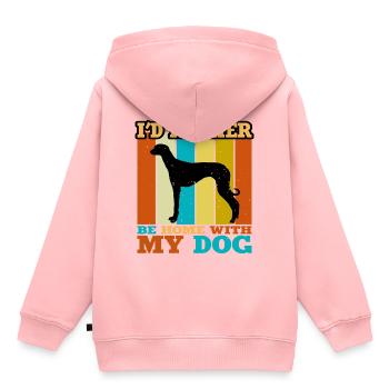 Alte kroatische Windhund Hund Silhouette Retro Sonne - Kinder Premium Organic Hoodie - Rosa - Hinten - AI Model Kid Female (0cm)