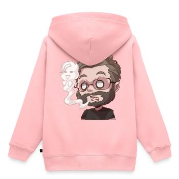 KO Manny - Kinder Premium Organic Hoodie - Rosa - Hinten - AI Model Kid Female (0cm)