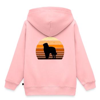 Chien de berger des Carpates Silhouette Rétro Coucher de soleil - Sweat Premium à capuche enfant bio - rose - Dos - AI Model Kid Female (0cm)