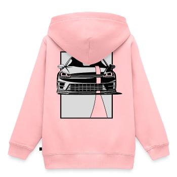Ligne transparente noire automatique - Sweat Premium à capuche enfant bio - rose - Dos - AI Model Kid Female (0cm)