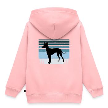 Cirneco Dell Etna Dog Love Silhouette Retro Sonnenuntergang - Kinder Premium Organic Hoodie - Rosa - Hinten - AI Model Kid Female (0cm)