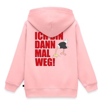 ICH BIN DANN MAL WEG! - Kinder Premium Organic Hoodie - Rosa - Hinten - AI Model Kid Female (0cm)