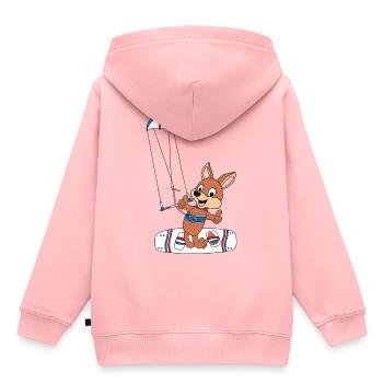 KÄNGURU - KITER - KITE - KITEN - KITESURFER - Kinder Premium Organic Hoodie - Rosa - Hinten - AI Model Kid Female (0cm)