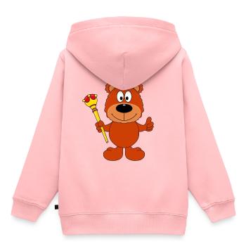 TEDDYBÄR - BÄR - TEDDY - KÖNIG - TIERISCH - GUT - Kinder Premium Organic Hoodie - Rosa - Hinten - AI Model Kid Female (0cm)