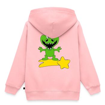 KROKODIL - STERNSCHNUPPE - Kinder Premium Organic Hoodie - Rosa - Hinten - AI Model Kid Female (0cm)