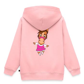 PFERD - TÄNZERIN - Kinder Premium Organic Hoodie - Rosa - Hinten - AI Model Kid Female (0cm)