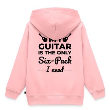 Streicher und Sixpacks: Die Gitarre zelebrieren - Kinder Premium Organic Hoodie - Rosa - Hinten - AI Model Kid Female (0cm)