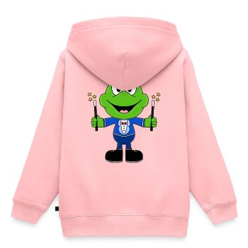 ZAUBERN - ZAUBERER - MAGIE - FROSCH - TIER - Kinder Premium Organic Hoodie - Rosa - Hinten - AI Model Kid Female (0cm)