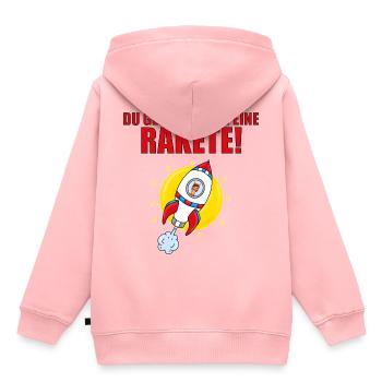 DU GEHST AB WIE EINE RAKETE! - PFERD - WELTALL - Kinder Premium Organic Hoodie - Rosa - Hinten - AI Model Kid Female (0cm)