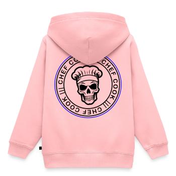 Chef Skull Chef - Sweat Premium à capuche enfant bio - rose - Dos - AI Model Kid Female (0cm)