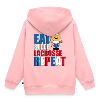 LACROSSE - SPORT - LIEBE - SPORTART - SPORTLER - Kinder Premium Organic Hoodie - Rosa - Hinten - AI Model Kid Female (0cm)