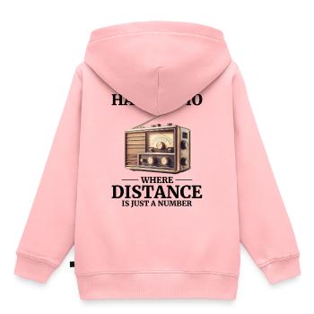 Vintage-Amateurfunker - Kinder Premium Organic Hoodie - Rosa - Hinten - AI Model Kid Female (0cm)