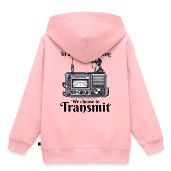 Vintage-Amateurfunker Lustig - Kinder Premium Organic Hoodie - Rosa - Hinten - AI Model Kid Female (0cm)
