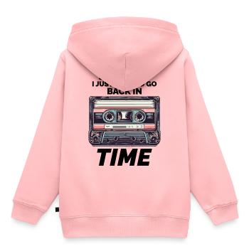 Vintage-Kassette aus den 80ern: Zeitreise mit Stil - Kinder Premium Organic Hoodie - Rosa - Hinten - AI Model Kid Female (0cm)