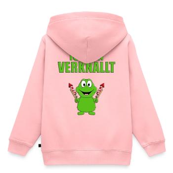 ICH BIN VERKNALLT - KNALLFROSCH - LIEBE - NEUJAHR - Kinder Premium Organic Hoodie - Rosa - Hinten - AI Model Kid Female (0cm)
