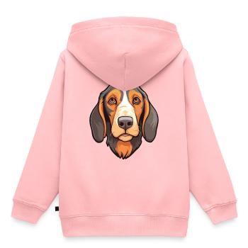 Serbischer dreifarbiger Jagdhund Rasse Cartoon Kawaii - Kinder Premium Organic Hoodie - Rosa - Hinten - AI Model Kid Female (0cm)