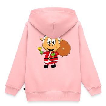 SCHAF - WEIHNACHTSMANN - TIER - TIERISCH - Kinder Premium Organic Hoodie - Rosa - Hinten - AI Model Kid Female (0cm)