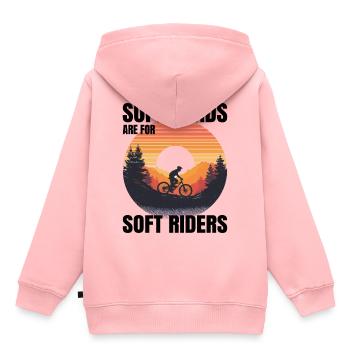 Scenic Gravel Riding Sunrise Soft Roads Not for Us - Kids Premium Organic Hoodie - rose - Back - AI Model Kid Female (0cm)