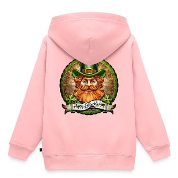 Happy Patricksday - Kinder Premium Organic Hoodie - Rosa - Hinten - AI Model Kid Female (0cm)