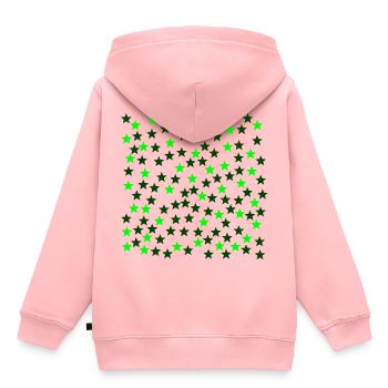 Étoiles vertes Idée cadeau vert vert clair vert foncé - Sweat Premium à capuche enfant bio - rose - Dos - AI Model Kid Female (0cm)