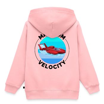 Hydroplane Bateau de course Hors-bord Bateau à moteur - Sweat Premium à capuche enfant bio - rose - Dos - AI Model Kid Female (0cm)