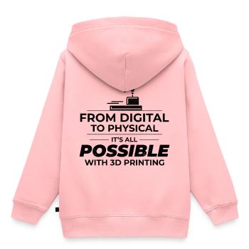 3D-Drucker 3D-Druck - Kinder Premium Organic Hoodie - Rosa - Hinten - AI Model Kid Female (0cm)
