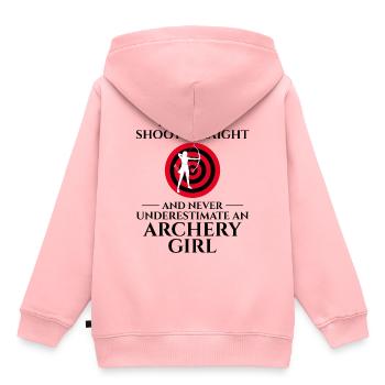 Tir à l’arc Cibles Archer Bullseye Tir Sport - Sweat Premium à capuche enfant bio - rose - Dos - AI Model Kid Female (0cm)