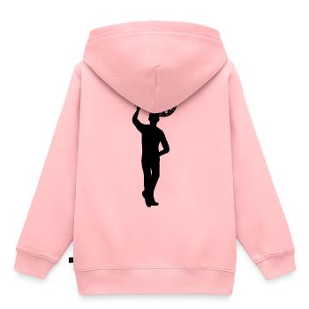 Dart für Linkshänder - Kinder Premium Organic Hoodie - Rosa - Hinten - AI Model Kid Female (0cm)