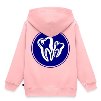 Zahn Dental Zahnarzt Icon - Kinder Premium Organic Hoodie - Rosa - Hinten - AI Model Kid Female (0cm)