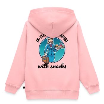 Hôtesse de l’air Aviation Personnel de cabine - Sweat Premium à capuche enfant bio - rose - Dos - AI Model Kid Female (0cm)