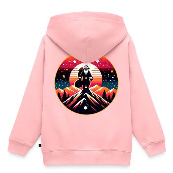 Weihnachtsmann im Gebirge - Kinder Premium Organic Hoodie - Rosa - Hinten - AI Model Kid Female (0cm)