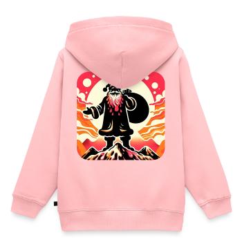 Weihnachtsmann im Gebirge - Kinder Premium Organic Hoodie - Rosa - Hinten - AI Model Kid Female (0cm)