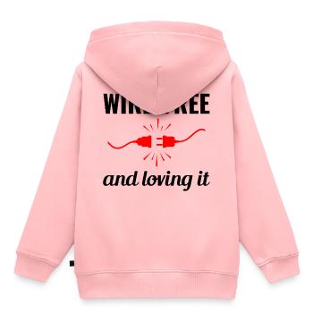 Électricien : sans fil et aimant la vie - Sweat Premium à capuche enfant bio - rose - Dos - AI Model Kid Female (0cm)