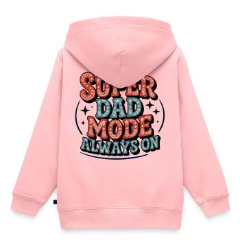 Super Dad Mode Super Dad Mode Always On - Kids Premium Organic Hoodie - rose - Back - AI Model Kid Female (0cm)