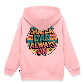 Super Dad Mode Super Papa Modus immer an - Kinder Premium Organic Hoodie - Rosa - Hinten - AI Model Kid Female (0cm)