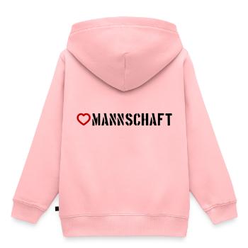Mannschaft Herz - Kinder Premium Organic Hoodie - Rosa - Hinten - AI Model Kid Female (0cm)