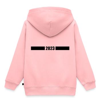 2023 Jahr - Kinder Premium Organic Hoodie - Rosa - Hinten - AI Model Kid Female (0cm)