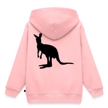 Kangaroo tier - Kinder Premium Organic Hoodie - Rosa - Hinten - AI Model Kid Female (0cm)