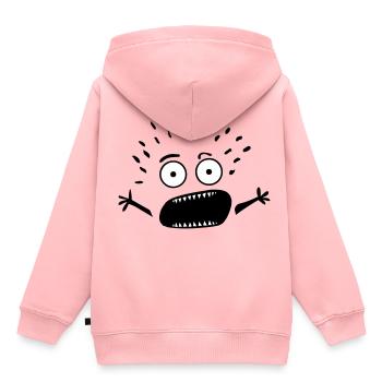 Angstsymbol Nichts erschreckt einen unheimlichen Charakter 1 - Kinder Premium Organic Hoodie - Rosa - Hinten - AI Model Kid Female (0cm)